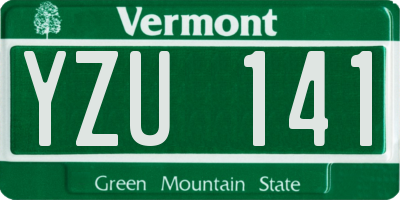 VT license plate YZU141