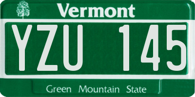 VT license plate YZU145