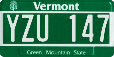 VT license plate YZU147