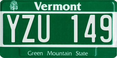 VT license plate YZU149