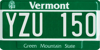 VT license plate YZU150