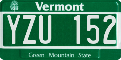VT license plate YZU152