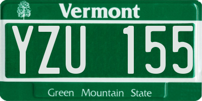 VT license plate YZU155