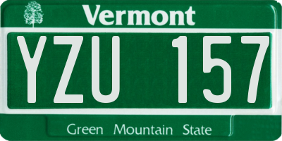VT license plate YZU157