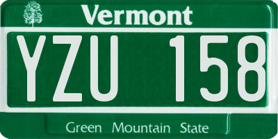VT license plate YZU158