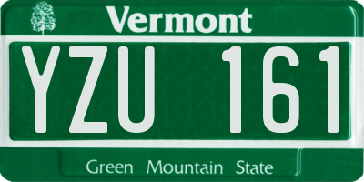 VT license plate YZU161