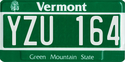 VT license plate YZU164