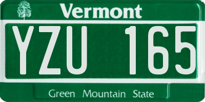 VT license plate YZU165