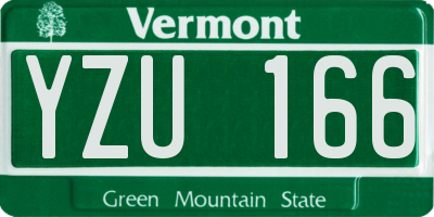 VT license plate YZU166