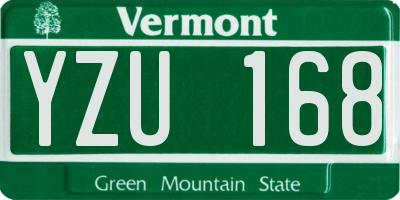 VT license plate YZU168