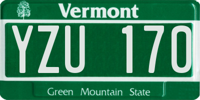 VT license plate YZU170