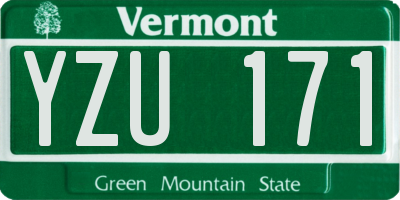 VT license plate YZU171