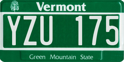 VT license plate YZU175