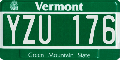 VT license plate YZU176