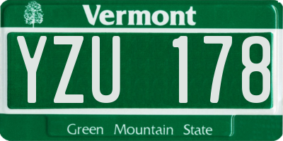 VT license plate YZU178