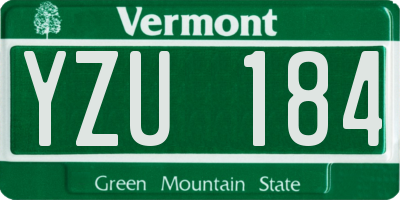 VT license plate YZU184