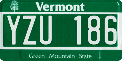 VT license plate YZU186