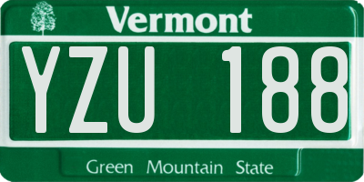 VT license plate YZU188