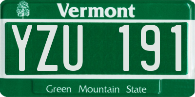 VT license plate YZU191