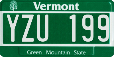 VT license plate YZU199