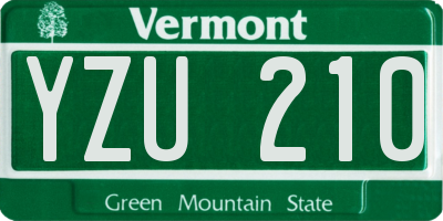 VT license plate YZU210