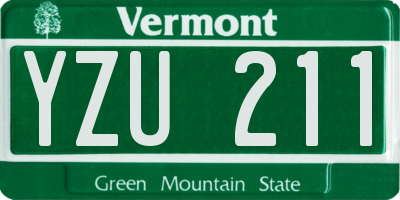 VT license plate YZU211