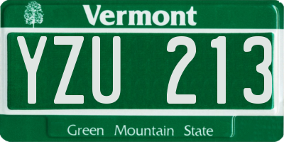 VT license plate YZU213