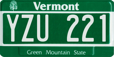 VT license plate YZU221