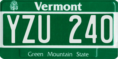 VT license plate YZU240