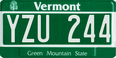 VT license plate YZU244
