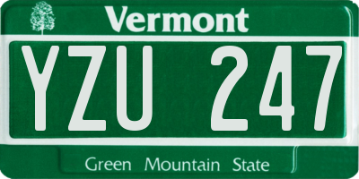 VT license plate YZU247