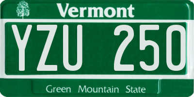 VT license plate YZU250
