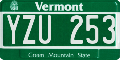 VT license plate YZU253