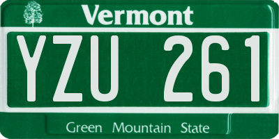 VT license plate YZU261