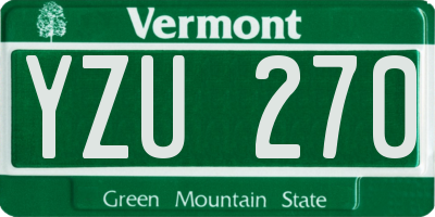 VT license plate YZU270