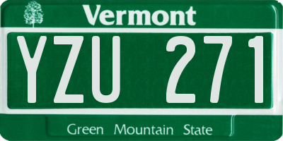 VT license plate YZU271