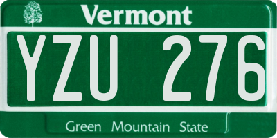 VT license plate YZU276