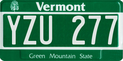 VT license plate YZU277