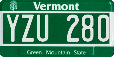 VT license plate YZU280