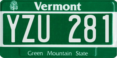 VT license plate YZU281