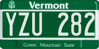 VT license plate YZU282