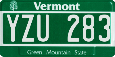 VT license plate YZU283