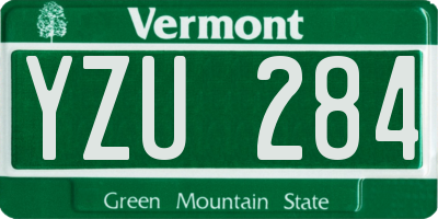 VT license plate YZU284