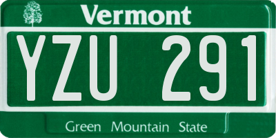 VT license plate YZU291
