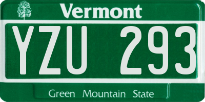 VT license plate YZU293