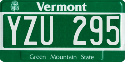 VT license plate YZU295