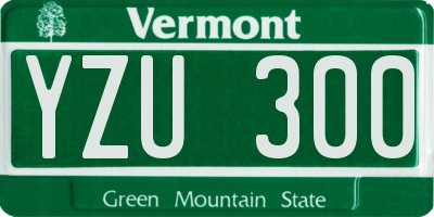 VT license plate YZU300