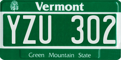 VT license plate YZU302