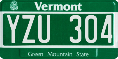 VT license plate YZU304