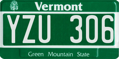 VT license plate YZU306